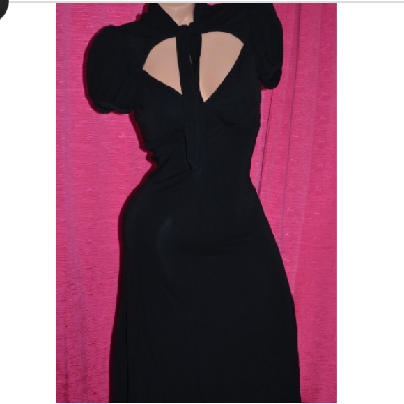 Betsey johnson black peephole dress pinup housewife bombshell dollbaby vixen 6 - Picture 5 of 5